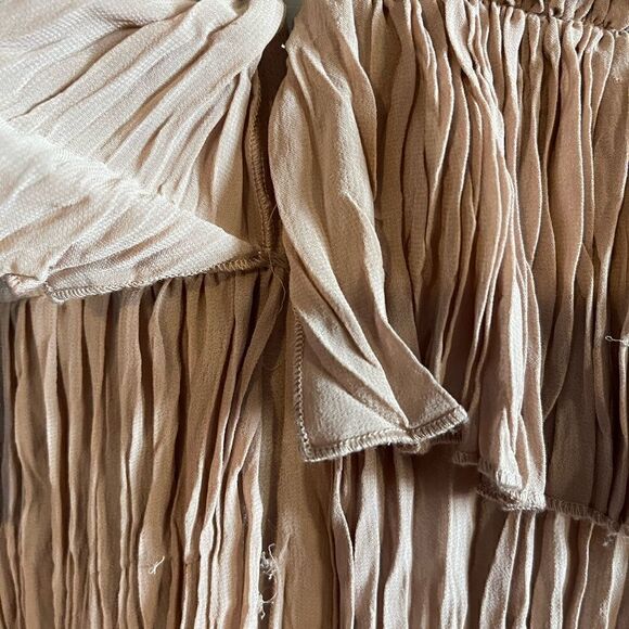 BCBGMAXAZRIA Averil Sequin Pleated Tiered Sleeveless Mesh Mini Dress | SZ L - Picture 12 of 17